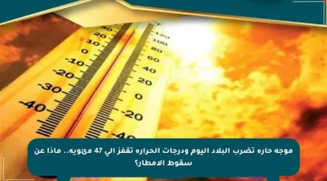 موجة حارة تضرب البلاد اليوم ودرجات الحرارة تقفز إلى 47 مئوية.. ماذا عن سقوط الأمطار؟